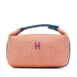 Hermes Brid A Black GM Handbag in Orange and Blue
